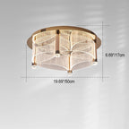 Modern Luxury Round Acrylic Lampshade Stainless Steel Aluminum LED Flush Mount Ceiling Light For Living Room
