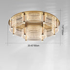 Modern Luxury Round Acrylic Lampshade Stainless Steel Aluminum LED Flush Mount Ceiling Light For Living Room