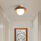 Contemporary Nordic Dome Bud Shape Cream Iron Glass 1 - Light Semi-flush Mount Ceiling Light for Hallways