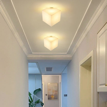Modern Simplicity Dome Polygonal Roto-molding Metal Pvc 1 - Light Semi-flush Mount Ceiling Light for Hallways