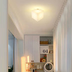 Modern Simplicity Dome Polygonal Roto-molding Metal Pvc 1 - Light Semi-flush Mount Ceiling Light for Hallways
