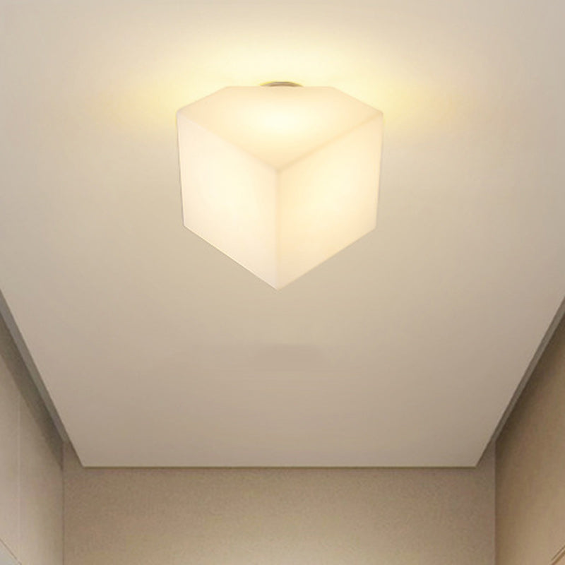 Modern Simplicity Dome Polygonal Roto-molding Metal Pvc 1 - Light Semi-flush Mount Ceiling Light for Hallways
