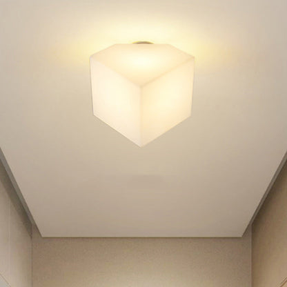 Modern Simplicity Dome Polygonal Roto-molding Metal Pvc 1 - Light Semi-flush Mount Ceiling Light for Hallways