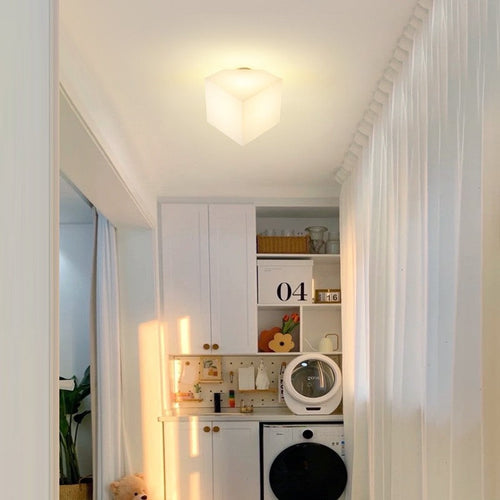Modern Simplicity Dome Polygonal Roto-molding Metal Pvc 1 - Light Semi-flush Mount Ceiling Light for Hallways