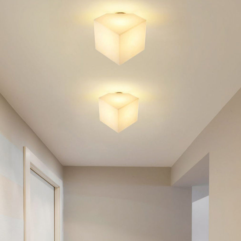 Modern Simplicity Dome Polygonal Roto-molding Metal Pvc 1 - Light Semi-flush Mount Ceiling Light for Hallways