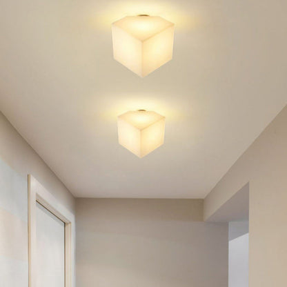 Modern Simplicity Dome Polygonal Roto-molding Metal Pvc 1 - Light Semi-flush Mount Ceiling Light for Hallways