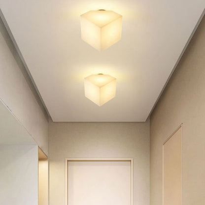 Modern Simplicity Dome Polygonal Roto-molding Metal Pvc 1 - Light Semi-flush Mount Ceiling Light for Hallways