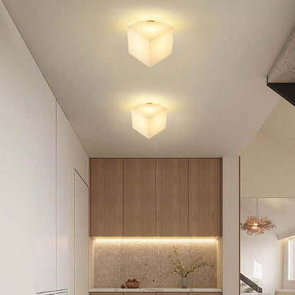 Modern Simplicity Dome Polygonal Roto-molding Metal Pvc 1 - Light Semi-flush Mount Ceiling Light for Hallways
