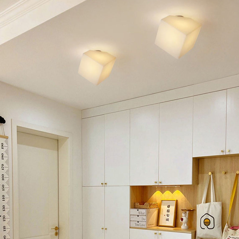 Modern Simplicity Dome Polygonal Roto-molding Metal Pvc 1 - Light Semi-flush Mount Ceiling Light for Hallways