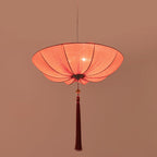Traditional Chinese Lotus Petal Shape Fabric Iron 1/3-light Chandeliers for Dining Room BulbSquare