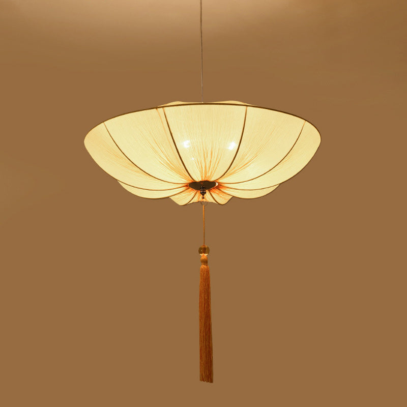 Traditional Chinese Lotus Petal Shape Fabric Iron 1/3-light Chandeliers for Dining Room BulbSquare