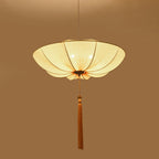 Traditional Chinese Lotus Petal Shape Fabric Iron 1/3-light Chandeliers for Dining Room BulbSquare