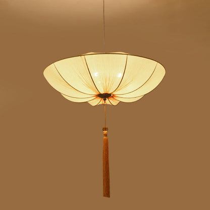 Traditional Chinese Lotus Petal Shape Fabric Iron 1/3-light Chandeliers for Dining Room