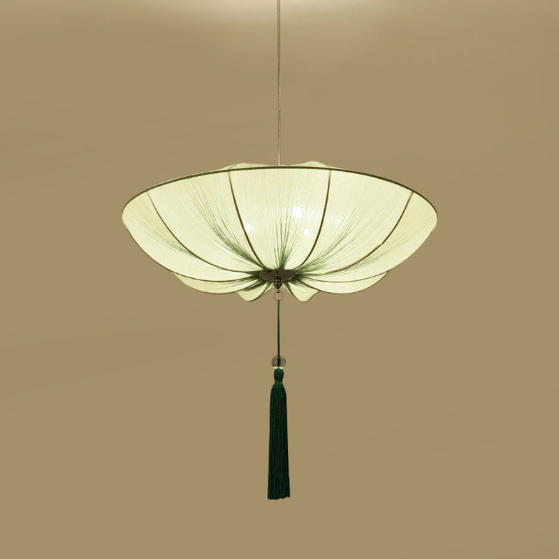 Traditional Chinese Lotus Petal Shape Fabric Iron 1/3-light Chandeliers for Dining Room BulbSquare