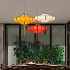 Traditional Chinese Lantern Shape Fabric Lampshade Metal 1/3 - Light Chandelier for Dining Room modern luxury lighting fixtur