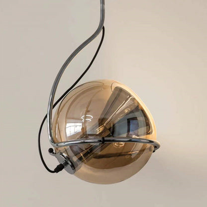 Contemporary Scandinavian Round Ball Glass Lampshade Iron 1 - Light Pendant Light For Living Room