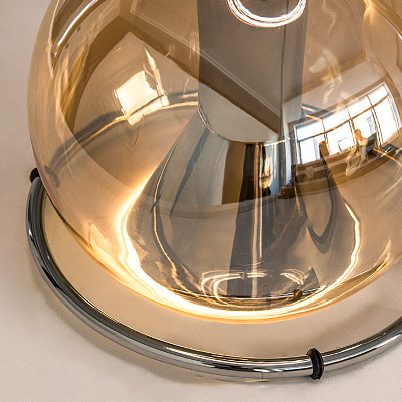 Contemporary Scandinavian Round Ball Glass Lampshade Iron 1 - Light Pendant Light For Living Room