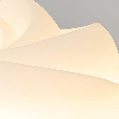 Contemporary Nordic Cream Flower Roll Acrylic Lampshade Iron LED Flush Mount Ceiling Light For Bedroom