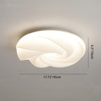Contemporary Nordic Cream Flower Roll Acrylic Lampshade Iron LED Flush Mount Ceiling Light For Bedroom
