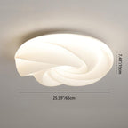 Contemporary Nordic Cream Flower Roll Acrylic Lampshade Iron LED Flush Mount Ceiling Light For Bedroom