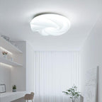 Contemporary Nordic Cream Flower Roll Acrylic Lampshade Iron LED Flush Mount Ceiling Light For Bedroom