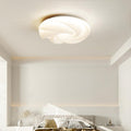 Contemporary Nordic Cream Flower Roll Acrylic Lampshade Iron LED Flush Mount Ceiling Light For Bedroom