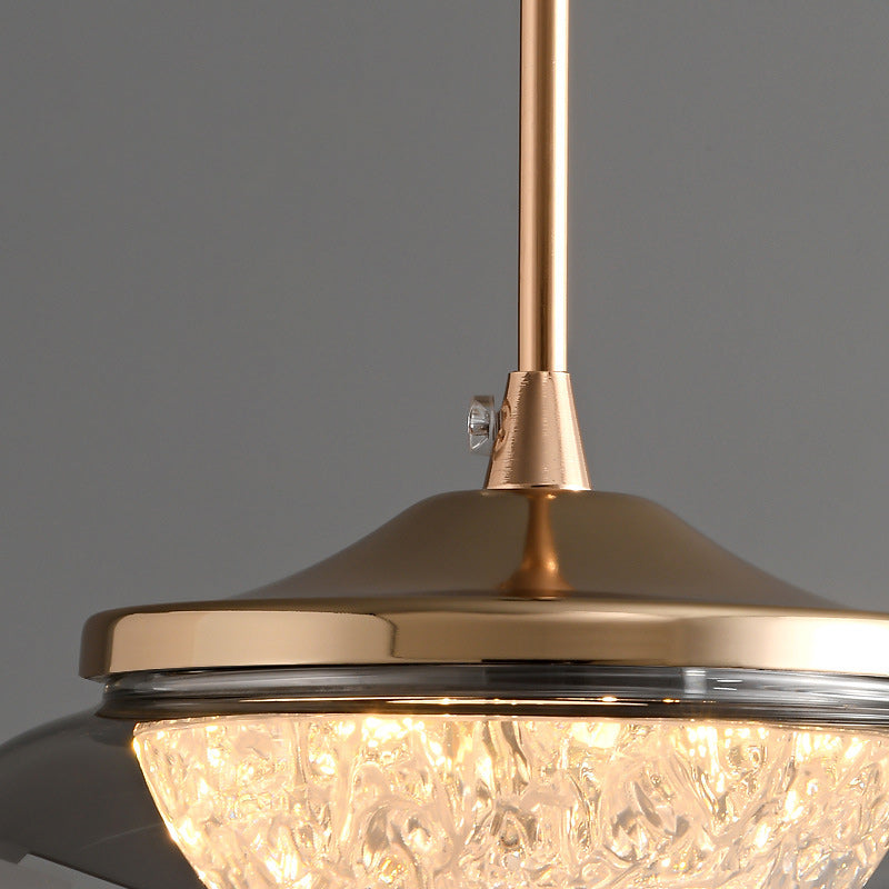 Modern Art Deco Hardware Acrylic Glass Lampshade Candy Bowl LED Pendant Light For Bedroom