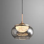 Modern Art Deco Hardware Acrylic Glass Lampshade Candy Bowl LED Pendant Light For Bedroom
