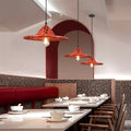 Contemporary Boho Hat Shape Bamboo Weaving Lampshade Iron 1 - Light Pendant Light for Dining Room BulbSquare