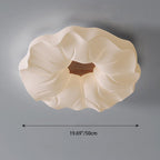 Contemporary Nordic Cream Flower Acrylic Lampshade Iron LED Flush Mount Ceiling Light For Bedroom