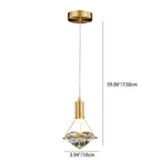 Modern Luxury Dome Diamond Full Copper Crystal 1 - Light Pendant Light For Dining Room