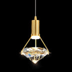 Modern Luxury Dome Diamond Full Copper Crystal 1 - Light Pendant Light For Dining Room
