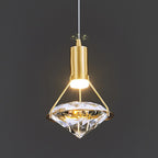 Modern Luxury Dome Diamond Full Copper Crystal 1 - Light Pendant Light For Dining Room