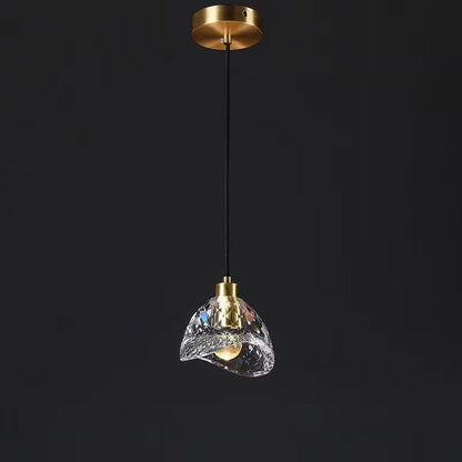 Modern Luxury Full Copper Crystal Lampshade 1 - Light Pendant Light For Dining Room