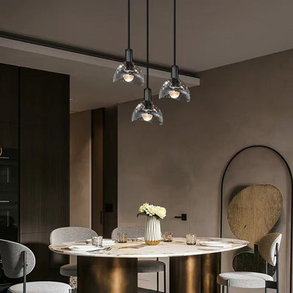 Modern Luxury Full Copper Crystal Lampshade 1 - Light Pendant Light For Dining Room