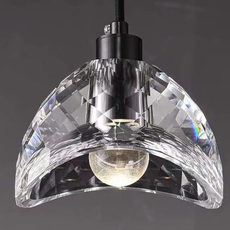 Modern Luxury Full Copper Crystal Lampshade 1 - Light Pendant Light For Dining Room