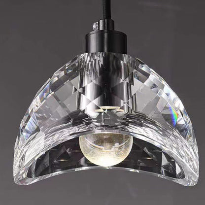 Modern Luxury Full Copper Crystal Lampshade 1 - Light Pendant Light For Dining Room