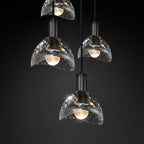 Modern Luxury Full Copper Crystal Lampshade 1 - Light Pendant Light For Dining Room