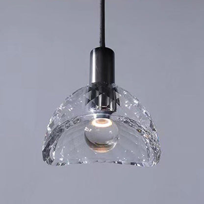 Modern Luxury Full Copper Crystal Lampshade 1 - Light Pendant Light For Dining Room