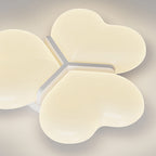 Contemporary Nordic Cream Three Love Hearts Acrylic Lampshade Iron LED Flush Mount Ceiling Light For Bedroom