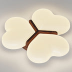 Contemporary Nordic Cream Three Love Hearts Acrylic Lampshade Iron LED Flush Mount Ceiling Light For Bedroom