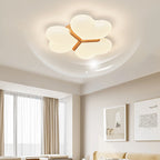 Contemporary Nordic Cream Three Love Hearts Acrylic Lampshade Iron LED Flush Mount Ceiling Light For Bedroom