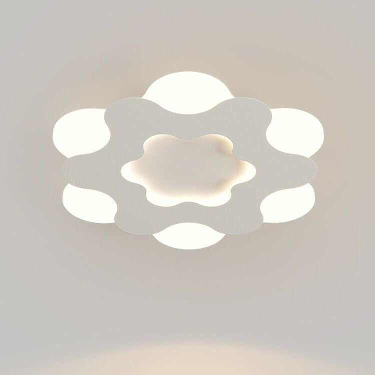 Contemporary Nordic Flower Shape Iron Acrylic Lampshade LED Flush Mount Ceiling Light For Bedroom