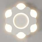 Contemporary Nordic Flower Shape Iron Acrylic Lampshade LED Flush Mount Ceiling Light For Bedroom