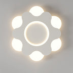 Contemporary Nordic Flower Shape Iron Acrylic Lampshade LED Flush Mount Ceiling Light For Bedroom