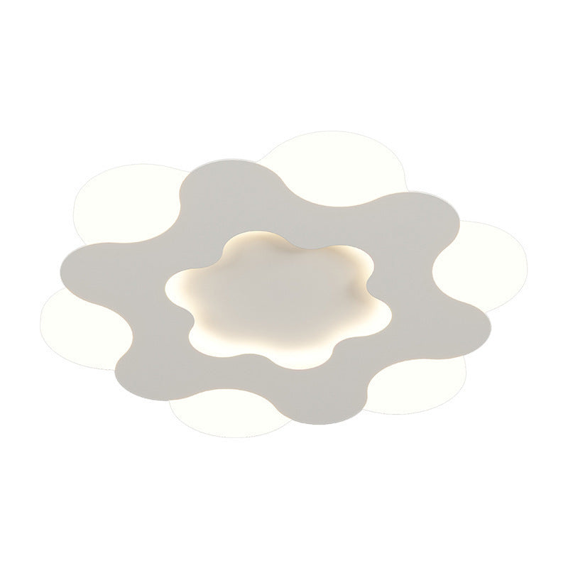 Contemporary Nordic Flower Shape Iron Acrylic Lampshade LED Flush Mount Ceiling Light For Bedroom