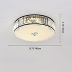 Modern Luxury Round Square Petal Crystal Glass Lampshade Hardware 4/5/6 - Light Flush Mount Ceiling Light For Living Room
