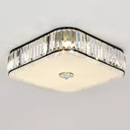 Modern Luxury Round Square Petal Crystal Glass Lampshade Hardware 4/5/6 - Light Flush Mount Ceiling Light For Living Room