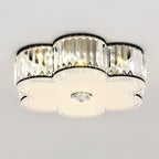 Modern Luxury Round Square Petal Crystal Glass Lampshade Hardware 4/5/6 - Light Flush Mount Ceiling Light For Living Room