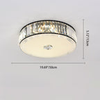 Modern Luxury Round Square Petal Crystal Glass Lampshade Hardware 4/5/6 - Light Flush Mount Ceiling Light For Living Room